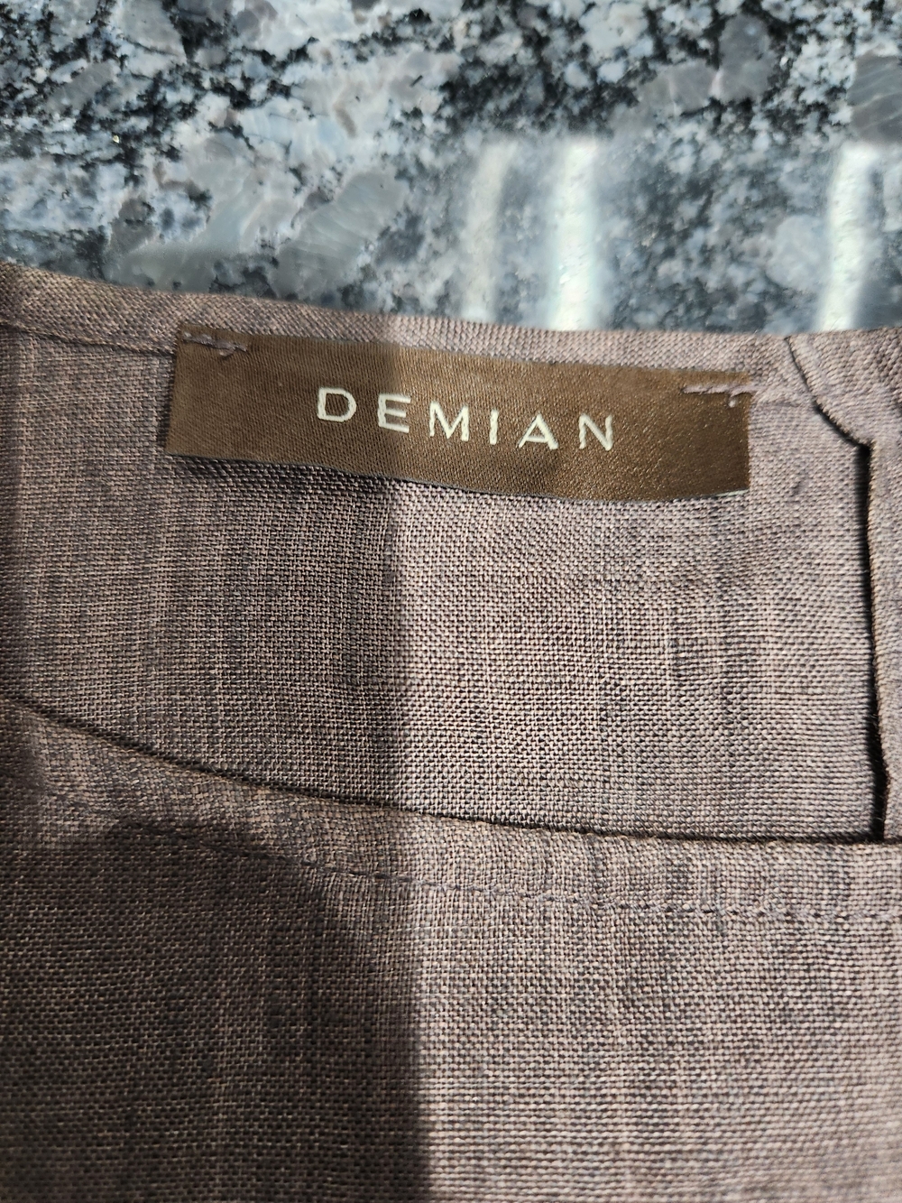 Demian Womens 's Brown Linen Blend Tunic